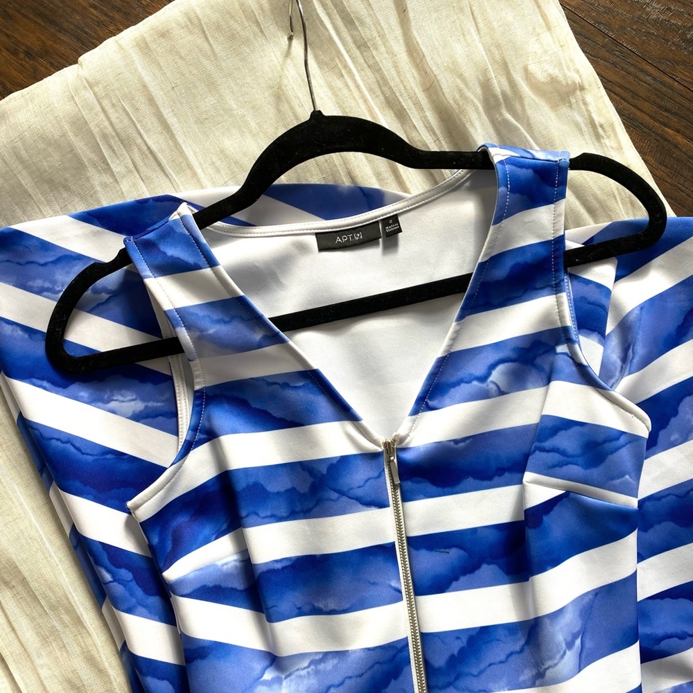 Apt. 9 summer dress | Apt. 9 striped dress | blue and white striped dress |